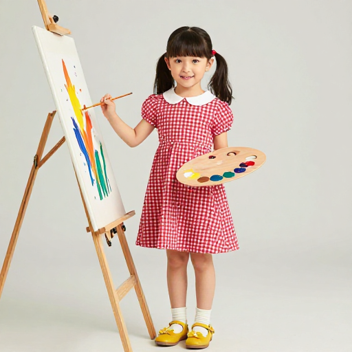 童真创想：红衣女孩绘彩艺