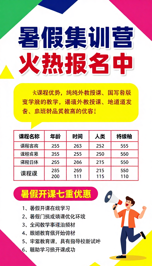 暑期集训营:纯外教授课·小班精品课程火热招募