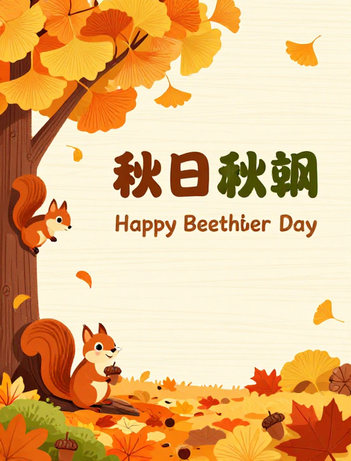 秋日暖阳:扁平手绘丰收海报