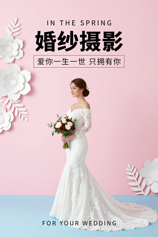 清新婚纱摄影：粉蓝梦幻婚礼美学
