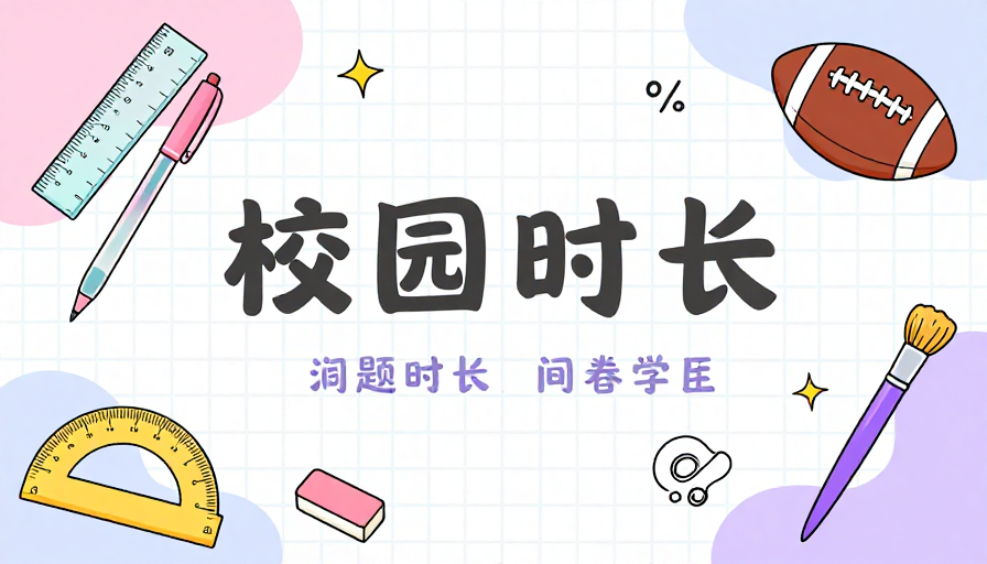 清新校园文具插画：青春学习与生活灵感