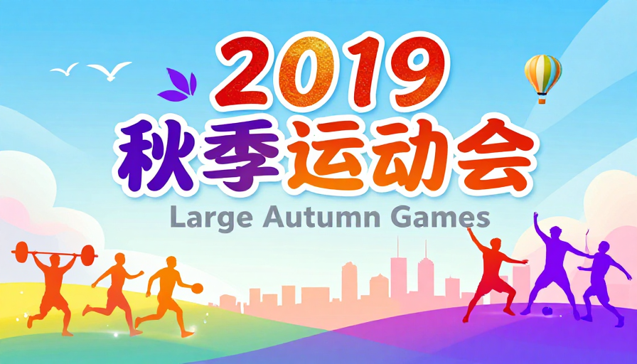 活力青春：2019秋季运动会插画海报