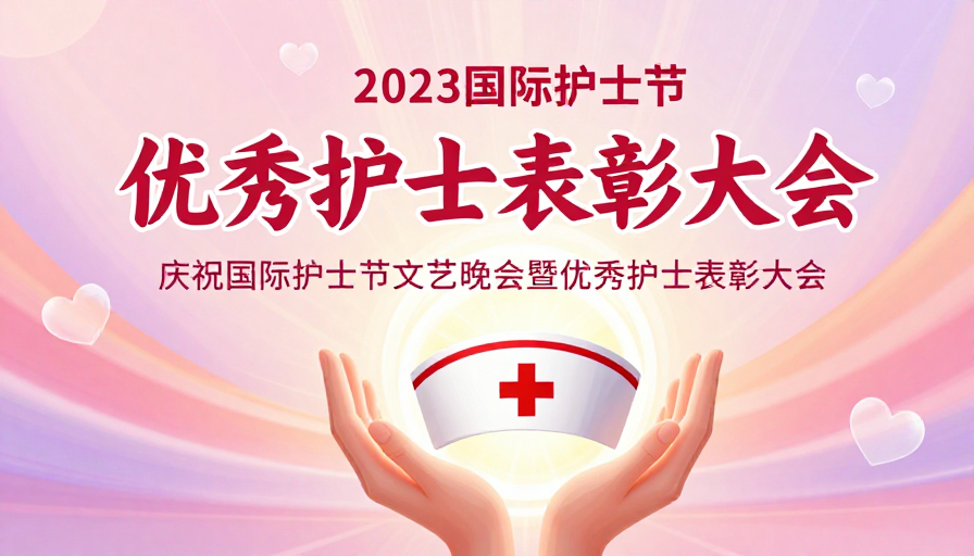 暖光守护：2023国际护士节表彰海报