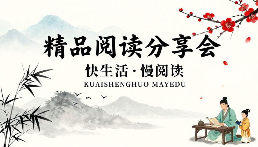 典雅水墨风·精品阅读分享会海报