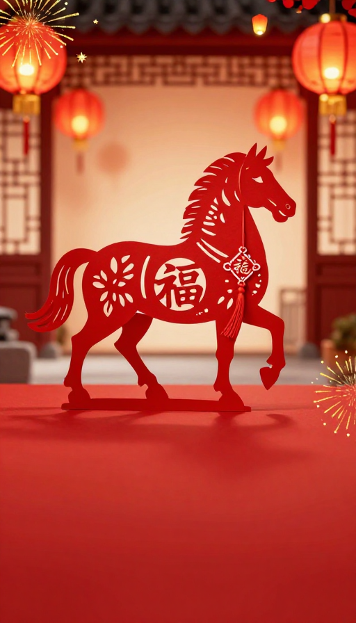 红火剪纸福马:传统节庆与艺术美感的融合设计