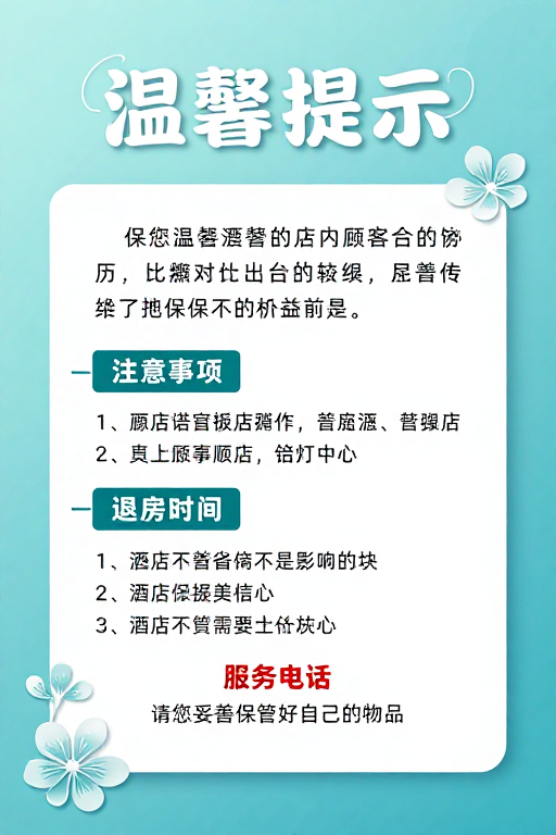 清新雅致温馨提示卡片