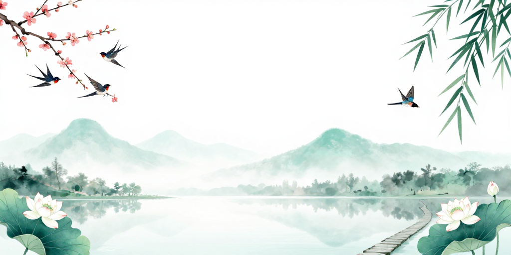 淡雅水墨春景图