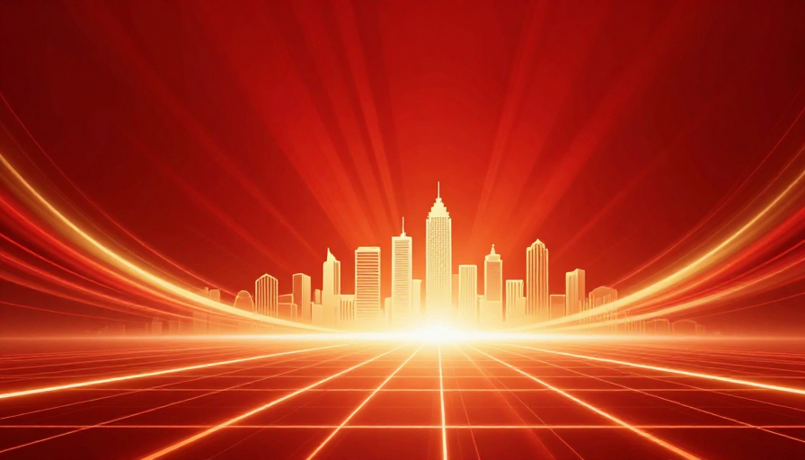 科技红金光城市庆典背景