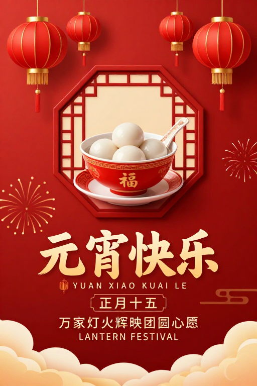 传统与现代交融的元宵佳节海报设计