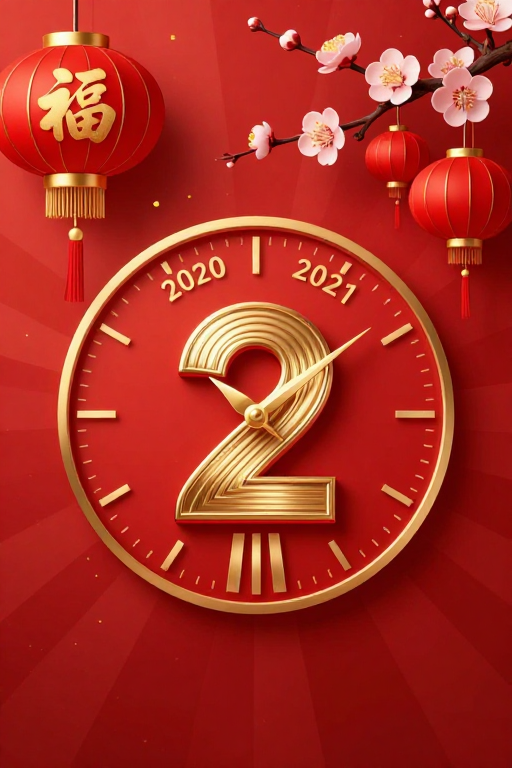 喜庆中国风2020-2021跨年倒计时背景