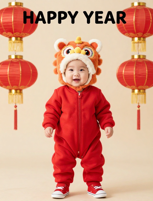 喜庆新年：红装萌宝欢乐时刻