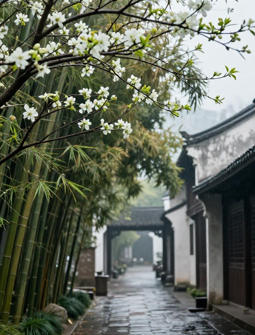 烟雨古镇竹林巷，古韵新芽现
