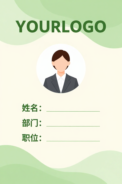 企业员工证设计:清新简约职业风