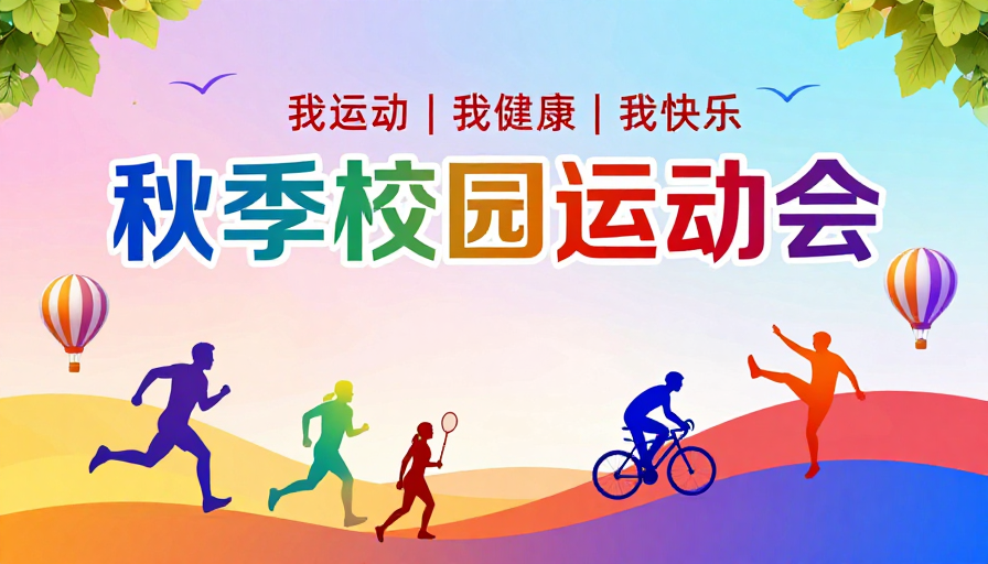 彩虹渐变·青春活力:秋季校园运动会