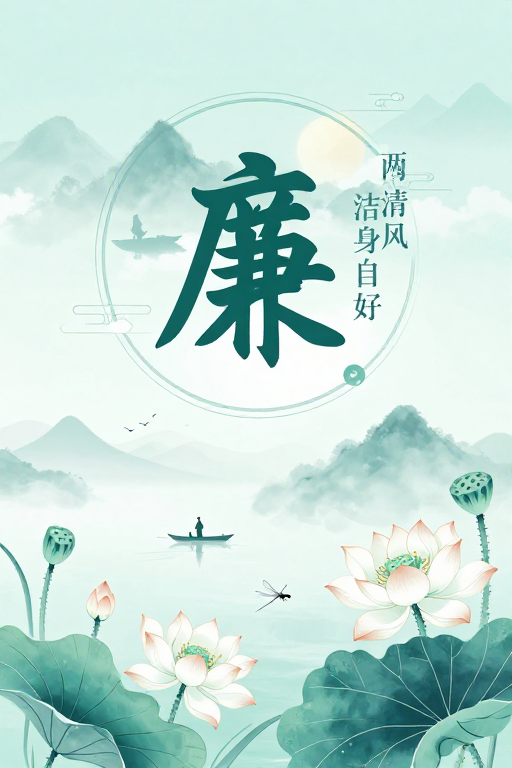 清雅水墨廉韵:中国风廉政海报设计