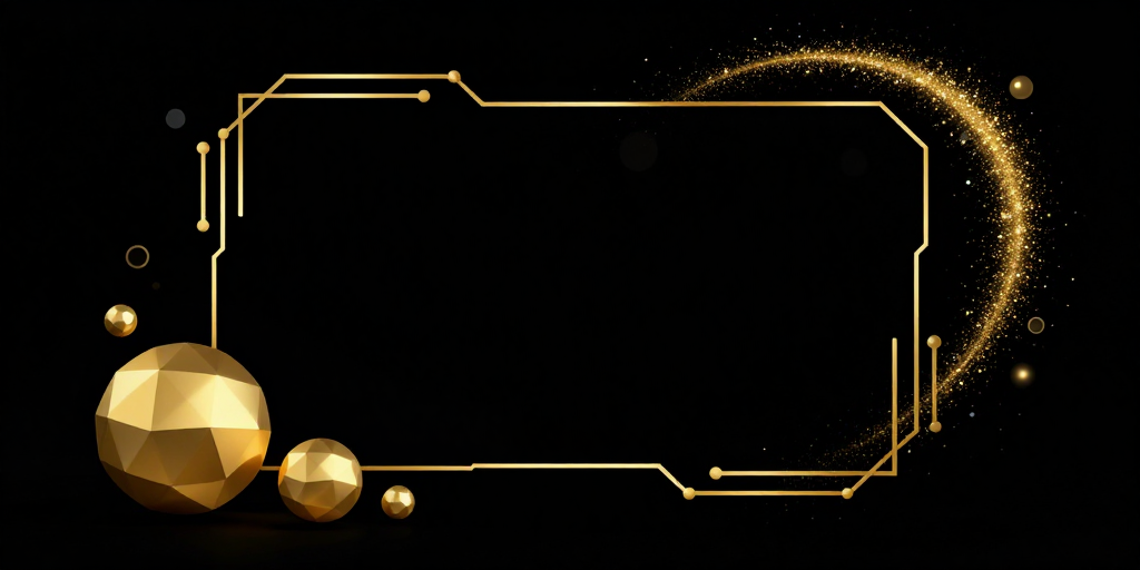 未来轻奢:金色几何科技感设计背景