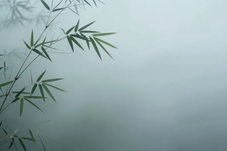 东方禅意竹影留白:极简意境氛围背景图