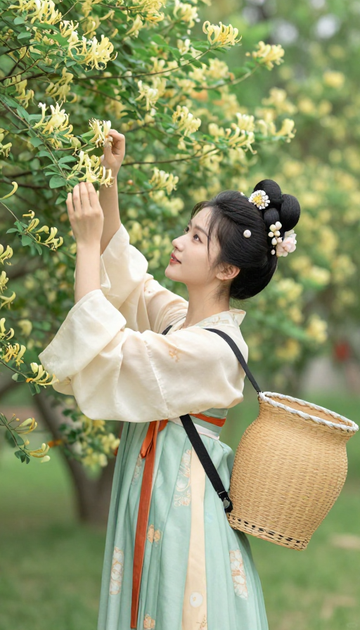 盛唐风华:公主漫步金银花园采撷