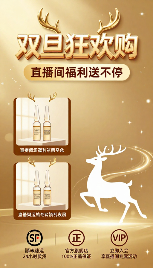 金色奢华双旦狂欢购促销海报