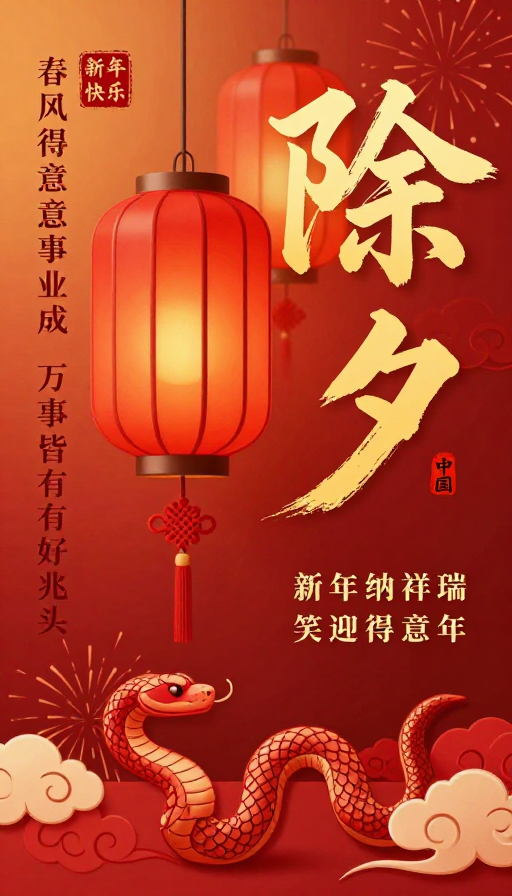 春节主题插画：宫灯·书法与生肖祥瑞设计