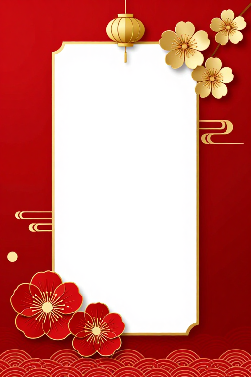红金中国风节庆背景插画