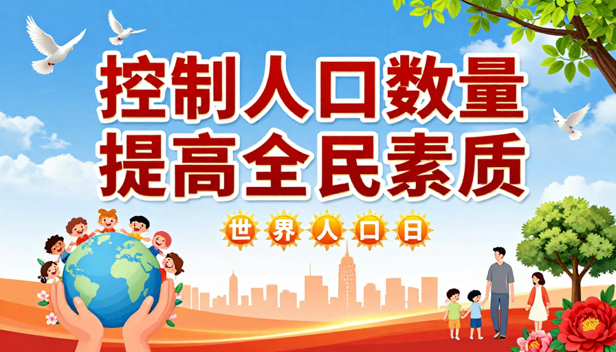 世界人口日海报：和谐家园，责任同行