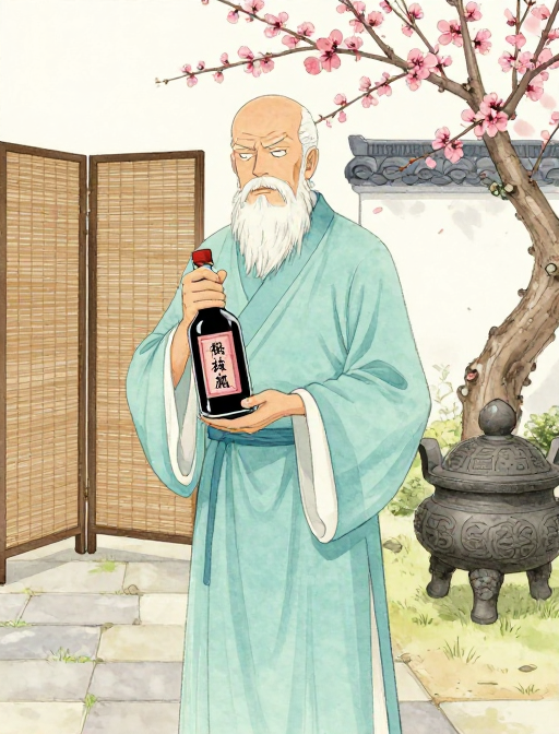 青衫医者在桃林传授养生术