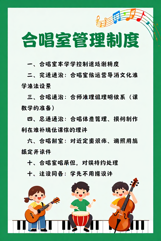 童趣风格合唱室管理制度海报