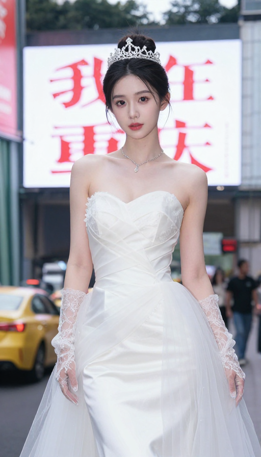 重庆新娘写真：完美身材与奢华婚纱的时尚定格