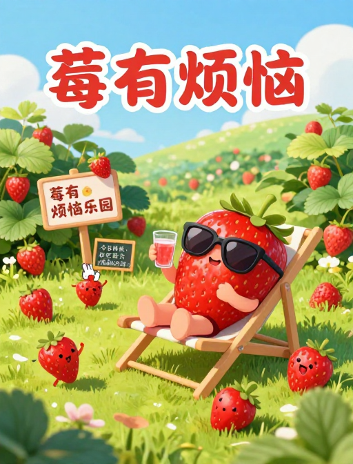 莓有烦恼:治愈系草莓园趣味插画