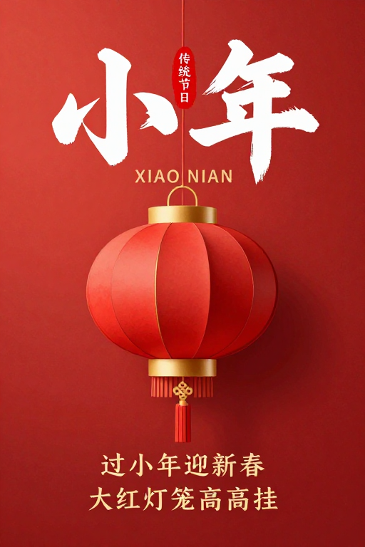 小年庆典:红韵金辉的节日氛围