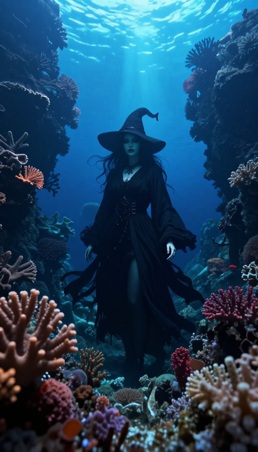 深海黑袍女巫:珊瑚火山口的魔法秘密