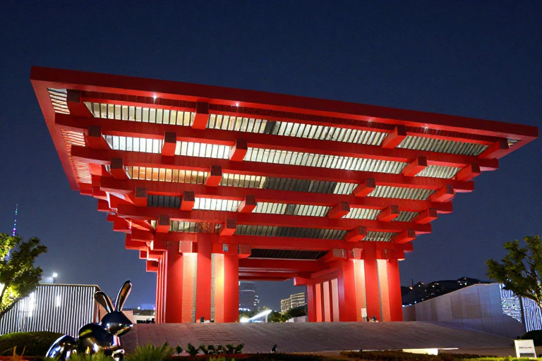 东方之冠霓虹璀璨夜：2010世博地标实景