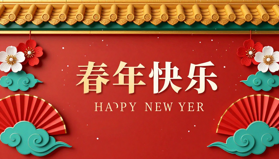 新春佳节传统红色横幅设计