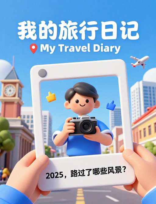 清新插画风旅行日记:探索2025风景之旅