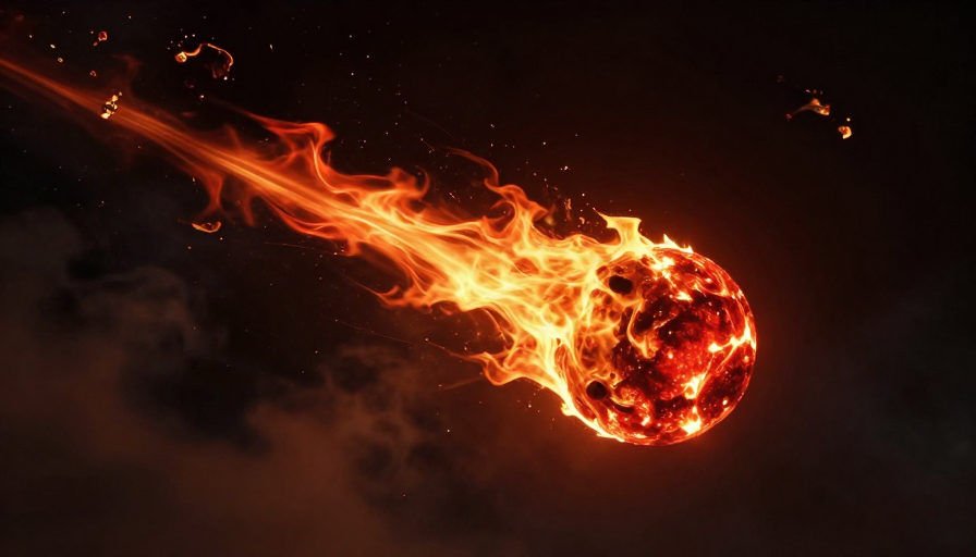 炽热陨石穿越宇宙：科幻动感视觉爆发