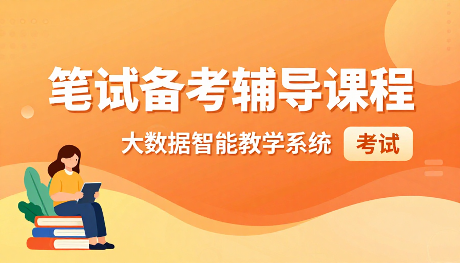 橙黄渐变科技风备考辅导课程宣传图