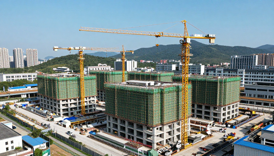 城市基建全景：现代建筑工地实景摄影