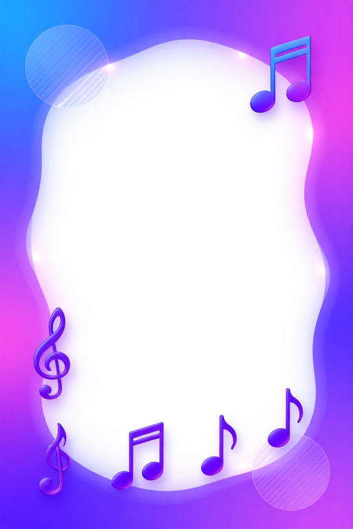 霓虹蓝紫流体音乐主题科技感背景设计