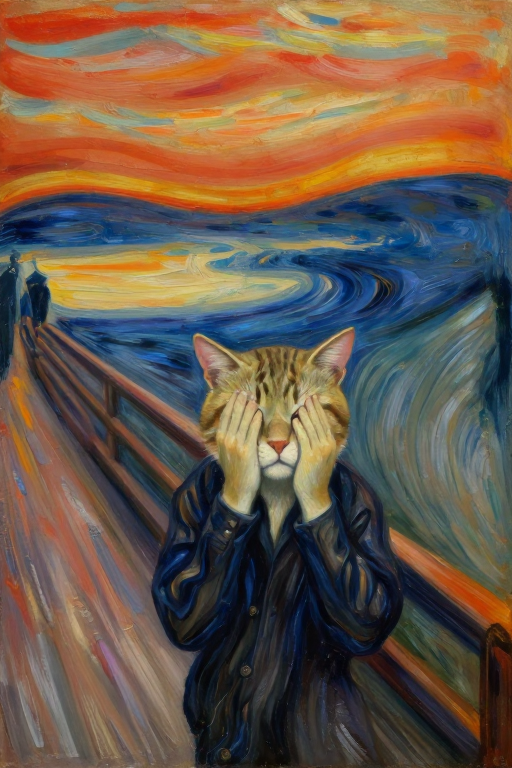 猫化《呐喊》:色彩浓烈荒诞艺术