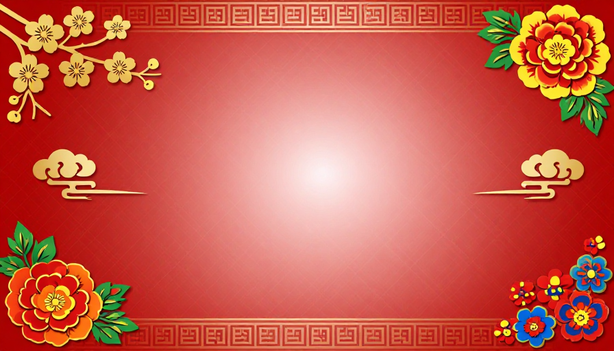 中式喜庆渐变背景 | 吉祥纹样与留白设计