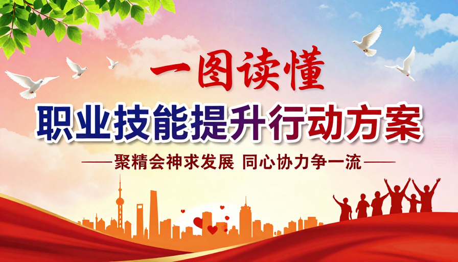 一图读懂:职业技能提升行动海报