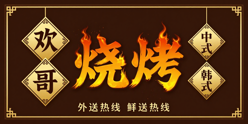 中式现代融合欢哥烧烤视觉设计