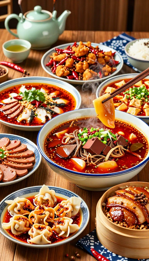 丰盛川菜盛宴:温暖治愈的美食摄影