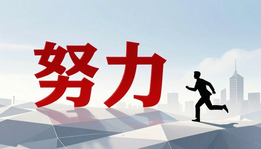 商务励志:立体‘努力’字与3D职场剪影