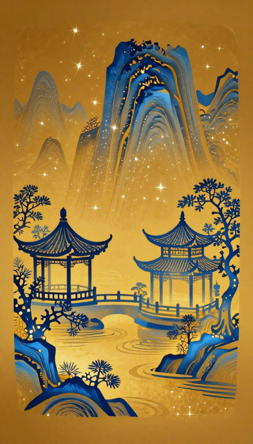 青花山水·东方量子光影艺术