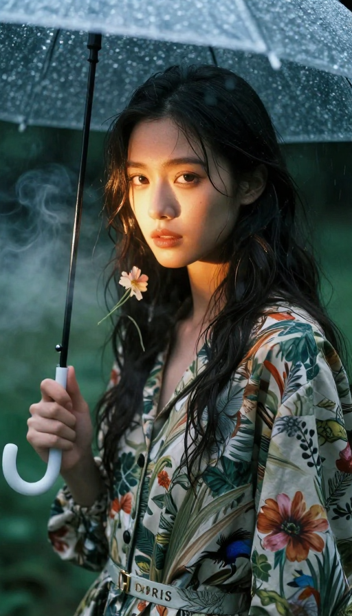 雨中胶片美学:DORIS品牌人像艺术摄影