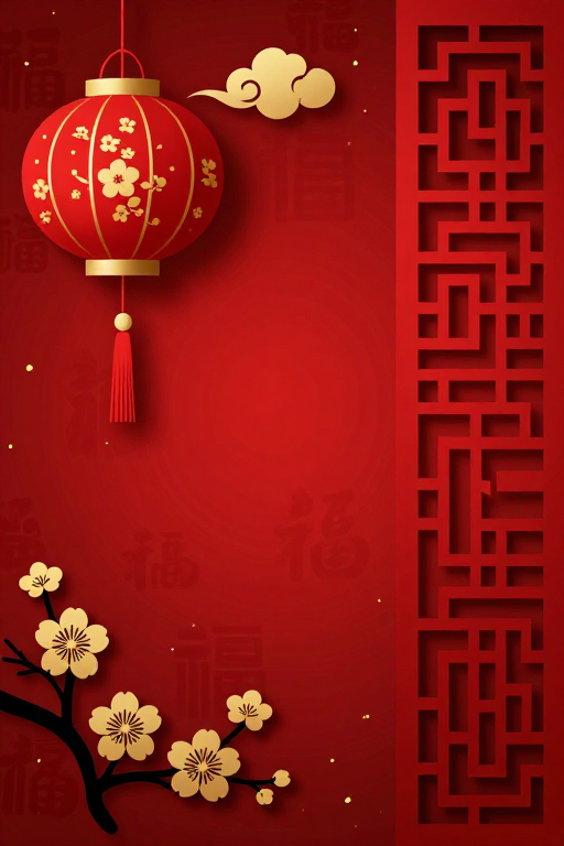 喜庆中国风剪纸背景：福运吉祥与宫廷艺术