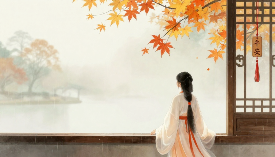 古风水墨·秋窗独坐：白衣女子的静谧诗意瞬间