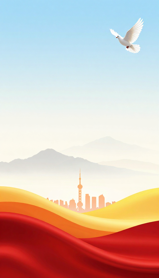 和平与希望：现代城市极简主义背景图